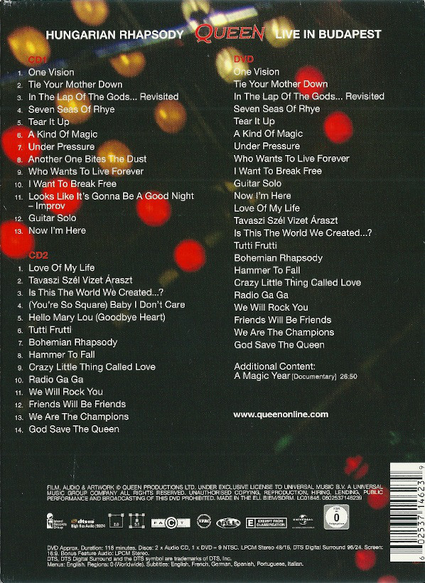 Queen  Hungarian Rhapsody; Live In Budapest : Back